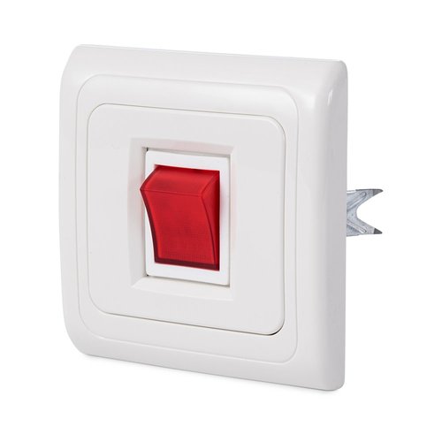 לחצן מדרגות אדום תחת הטיח ספיר