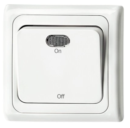 מפסק דו קוטבי מואר תחת הטיח ספיר לבן