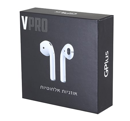 אוזניות אלחוטיות Bluetooth Gplus TWS + מיקרופון מובנה דגם V-PRO לבן