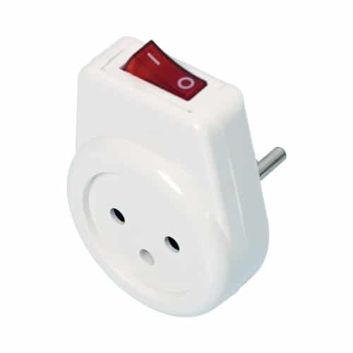 מתאם שקע לתקע ישראלי עם מפסק